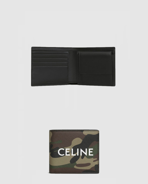 [CELINE-셀린느]카무플라주와 프린트 캔버스 2단 지갑 10C872