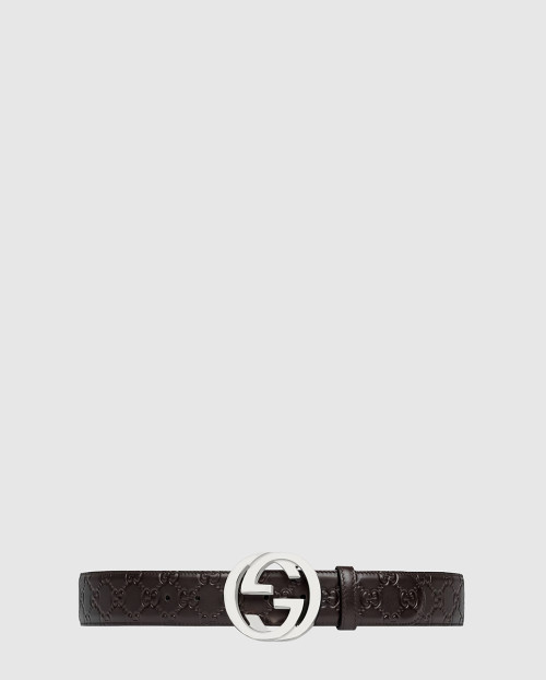 [GUCCI-구찌]인터로킹 G 버클 시그니처 벨트 411924