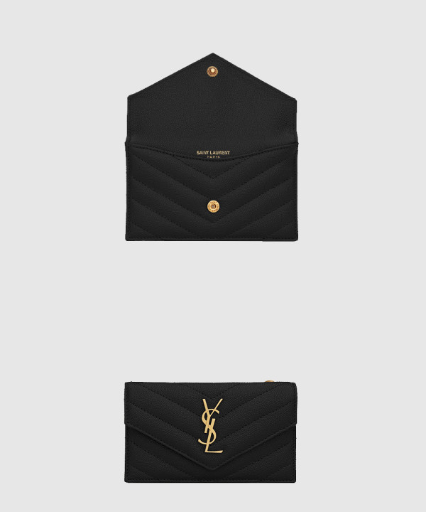[SAINT LAURENT-생로랑]CASSANDRE MATELASSÉ FRAGMENTS 플랩 카드 케이스 612808