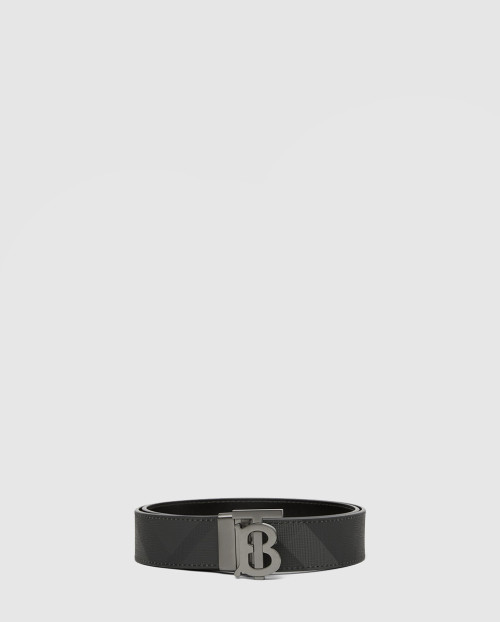 [BURBERRY-버버리]체크 레더 리버시블 TB 벨트 80653391