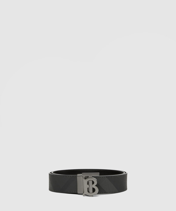 [BURBERRY-버버리]체크 레더 리버시블 TB 벨트 80653391