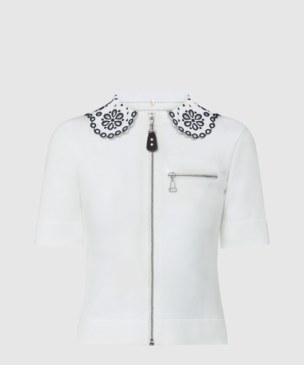 [LOUIS VUITTON-루이비통]브로더리 칼라 집업 니트 톱 1AGAG3