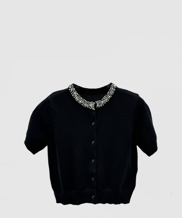 [CELINE-셀린느]캐시미어 자수 크롭 가디건 2AD8A9