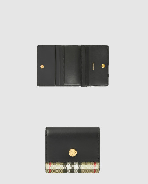 [BURBERRY-버버리]빈티지 체크 및 가죽 작은 접이식 지갑 80622851