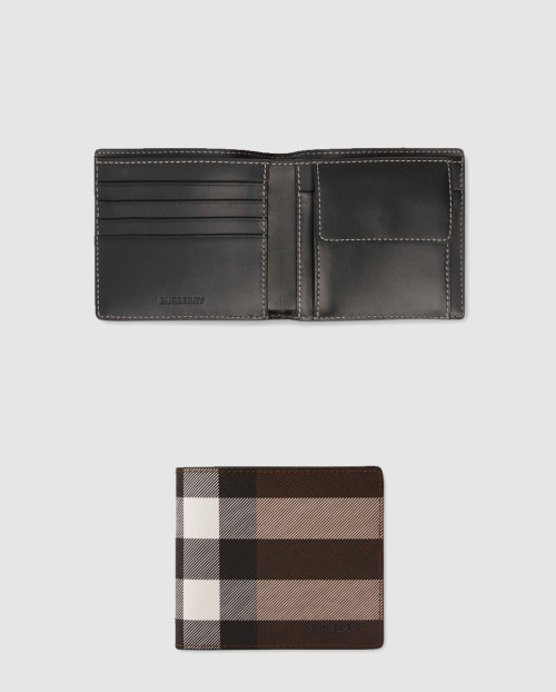 [BURBERRY-버버리]체크 레더 바이폴드 코인 지갑 80528021