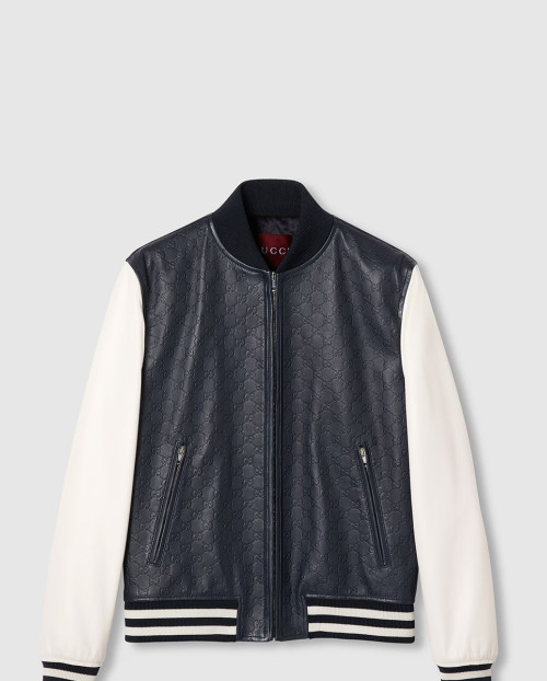 [GUCCI-구찌]GG 엠보스 레더 봄버 재킷 787747