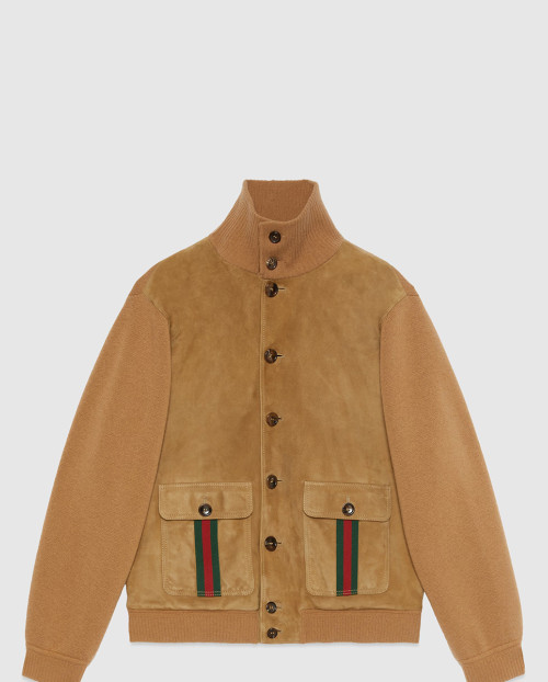 [GUCCI-구찌]스웨이드 봄버 재킷  ‎764343