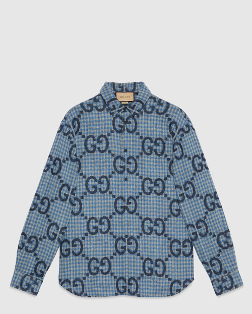 [GUCCI-구찌]점보 GG 체크 울 셔츠 770438