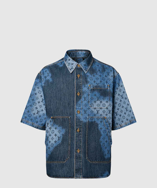 [LOUIS VUITTON-루이비통]쇼트 슬리브드 데님 오버셔츠 1AFAVG
