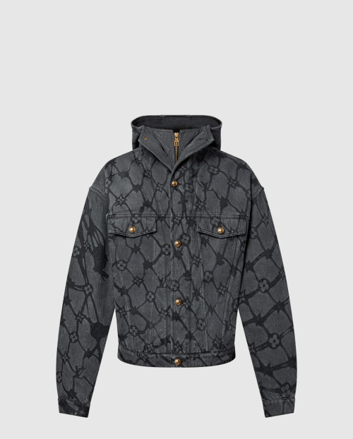 [LOUIS VUITTON-루이비통]모노그램 데님 후디드 블루종 1AFQBK