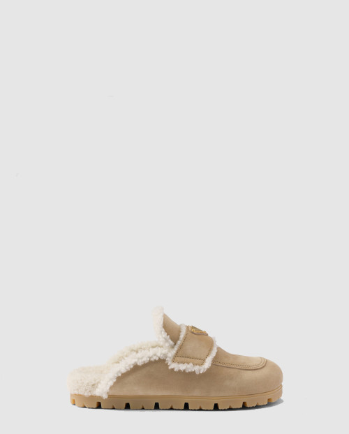 [PRADA-프라다]스웨이드 및 시어링 슬리퍼 1S711M