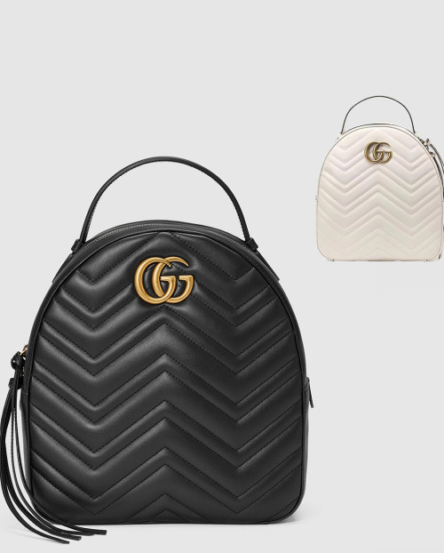 [GUCCI-구찌]GG 마몽 마틀라세 레더 백팩 476671