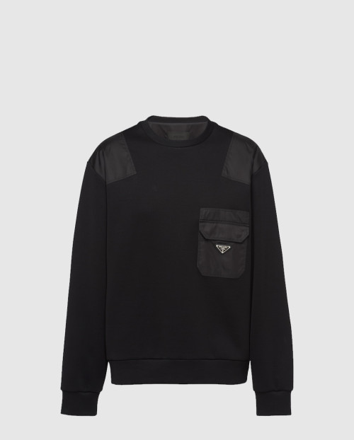 [PRADA-프라다]리나일론 디테일 코튼 스웨트셔츠 UJL35B