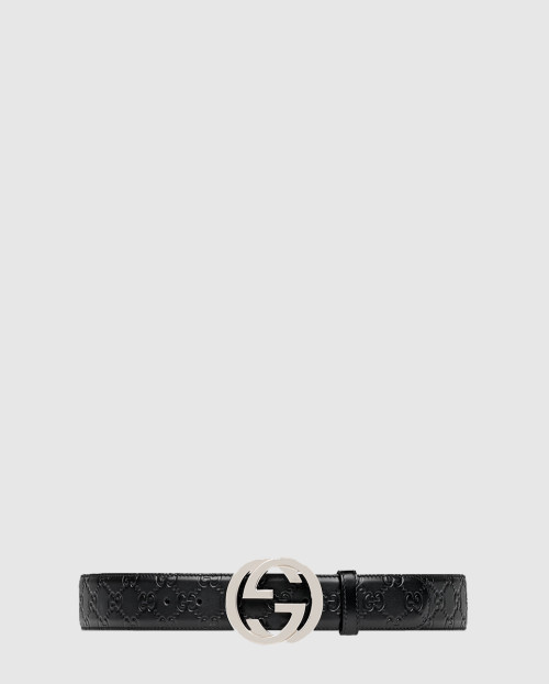 [GUCCI-구찌]인터로킹 G 버클 구찌 시그니처 벨트 411924