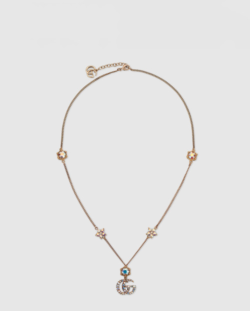 [GUCCI-구찌]크리스털 더블 G 목걸이 753868