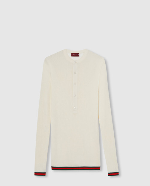 [GUCCI-구찌]리브 실크 롱 슬리브 탑 792759