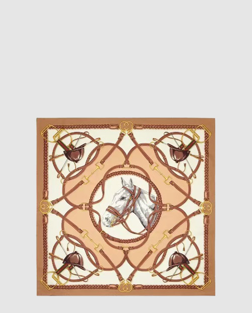 [GUCCI-구찌]에퀘스트리안 프린트 실크 스카프 766327