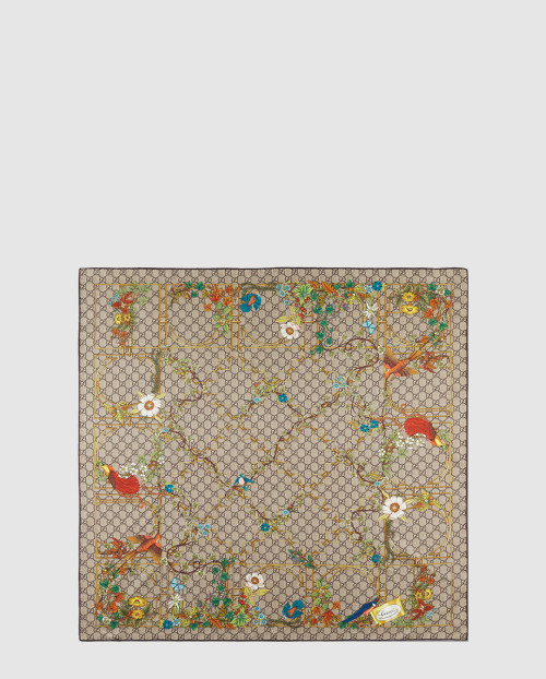 [GUCCI-구찌]애니멀 플로라 프린트 실크 까레 777066