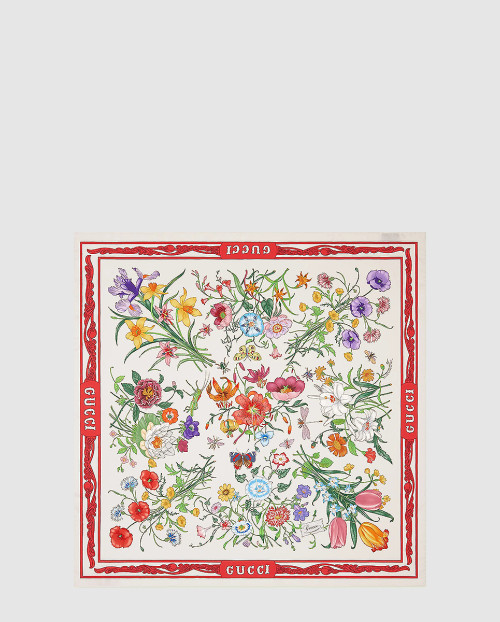 [GUCCI-구찌]꽃 프린트 실크 스카프 699493