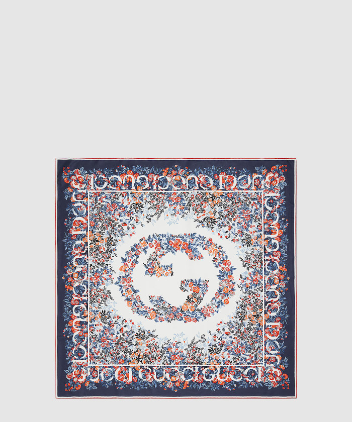 레플리카|이미테이션 gucci-구찌인터로킹-g-플로라-프린트-실크-까레-783157-2