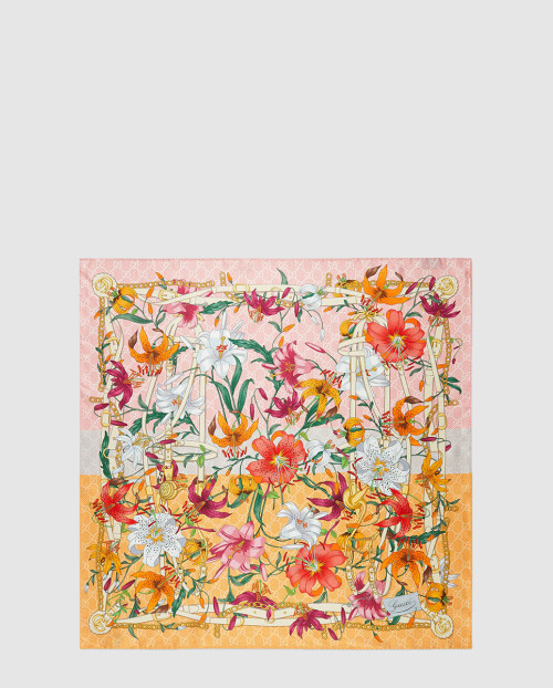 [GUCCI-구찌]여성 실크 트윌 플로라 프린트 까레 777068