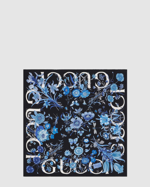 [GUCCI-구찌]로고 플라워 프린팅 실크 스카프 786262