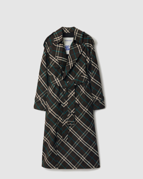 [BURBERRY-버버리]롱 체크 블렌드 트렌치코트 80986111