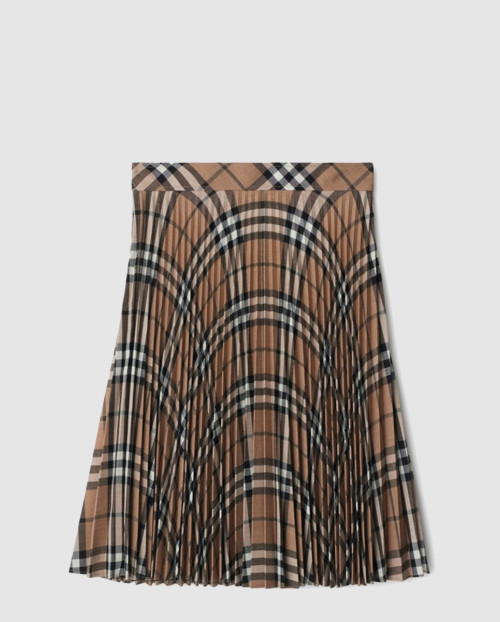 [BURBERRY-버버리]플리츠 체크 울 블렌드 스커트 80956571