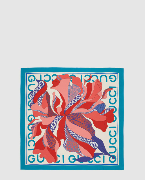 [GUCCI-구찌]꽃 프린트 실크 스카프 741945