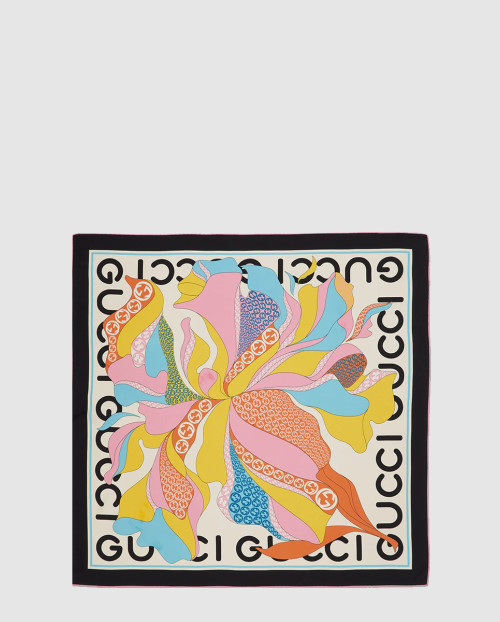 [GUCCI-구찌]꽃 프린트 실크 스카프 741945