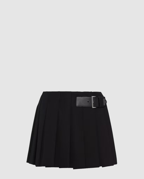 [PRADA-프라다]가죽 벨트 트윌 미니스커트 P123UE