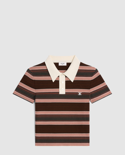 [CELINE-셀린느]트리옹프 크롭 폴로 셔츠 2ADSR8