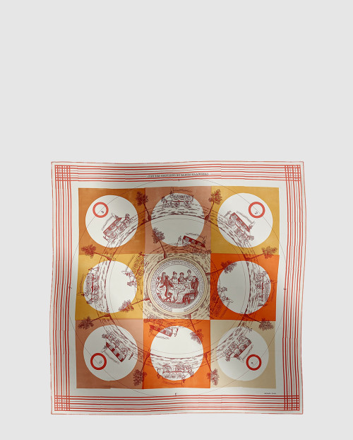 [HERMES-에르메스]옴니버스와 패턴 정사각형 게임 스카프