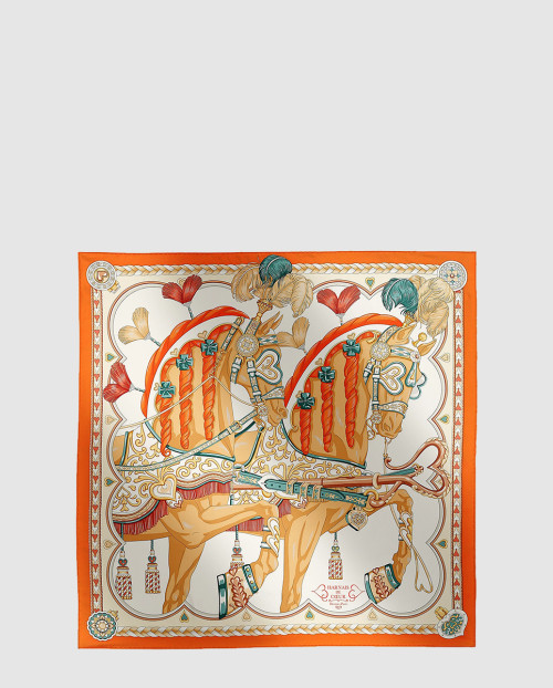 [HERMES-에르메스]Harnais de Coeur 스카프 90