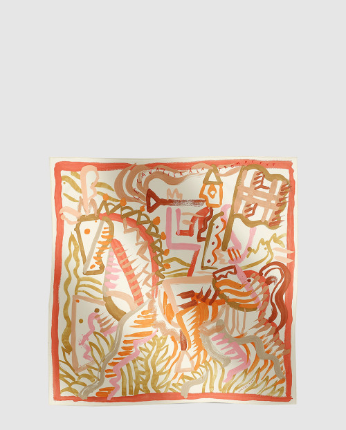 [HERMES-에르메스]Le Cavalier a la Trompette 스카프 90