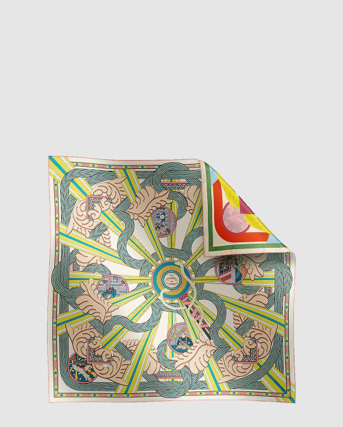 [HERMES-에르메스]A la Lumiere du Flambeau 더블 페이스 스카프 90