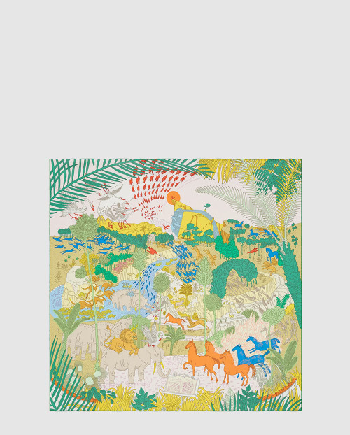 [HERMES-에르메스]르 카니발 데 애니막스 동물 스카프 90