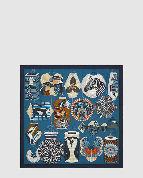 [HERMES-에르메스]Lanternes, Ballons et Cocardes 90 까레 실크 스카프