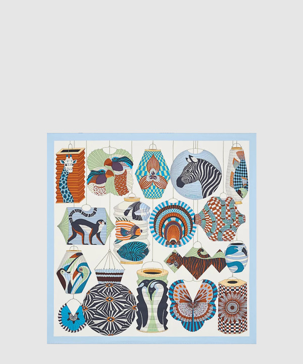 [HERMES-에르메스]Lanternes, Ballons et Cocardes 90 까레 실크 스카프