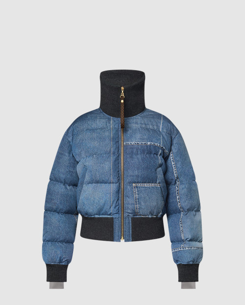 [LOUIS VUITTON-루이비통]데님 프린트 크롭 푸퍼 재킷 1AGBUG