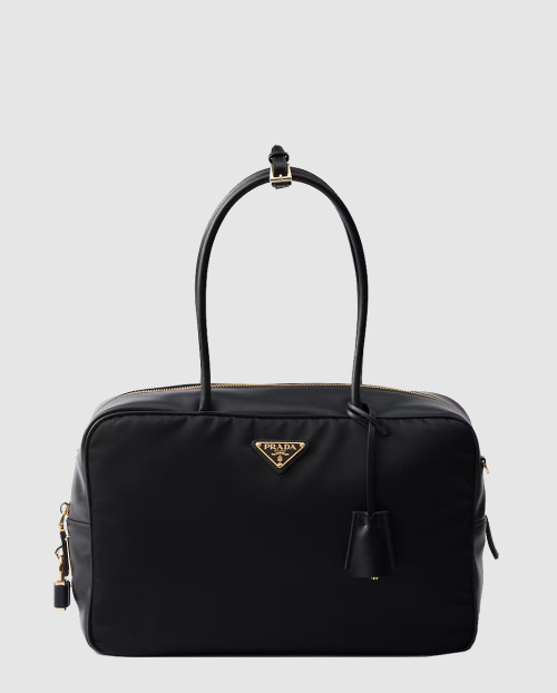 [PRADA-프라다]자물쇠가 있는 라지 리나일론 및 가죽 탑 핸들백 1BB131