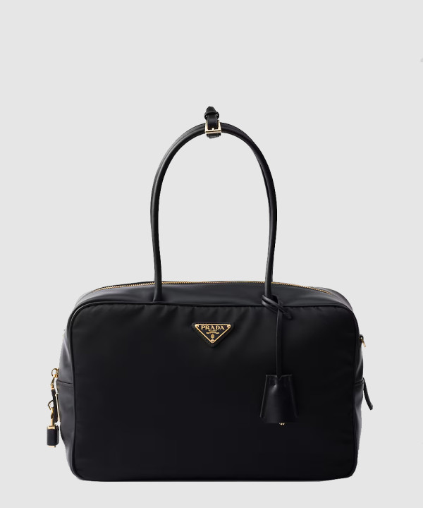 [PRADA-프라다]자물쇠가 있는 라지 리나일론 및 가죽 탑 핸들백 1BB131