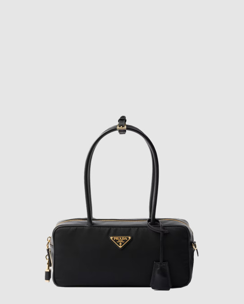 [PRADA-프라다]자물쇠가 있는 스몰 리나일론 및 가죽 탑 핸들백 1BB133