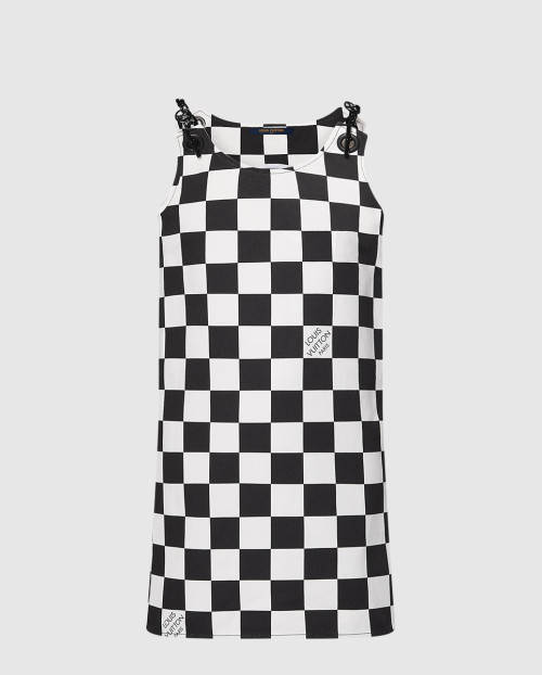 [LOUIS VUITTON-루이비통]다미에 데님 체인 스트랩 드레스 1AGACN