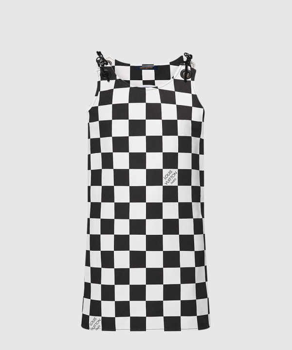 [LOUIS VUITTON-루이비통]다미에 데님 체인 스트랩 드레스 1AGACN