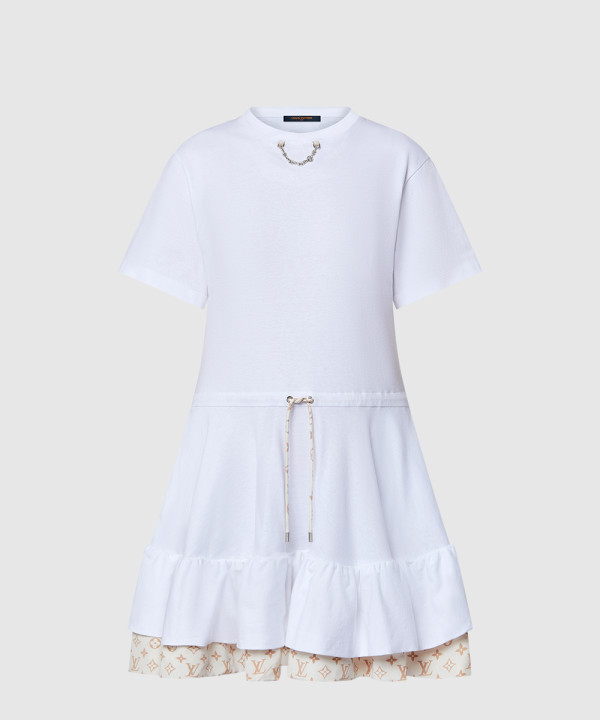 [LOUIS VUITTON-루이비통]모노그램 플라운스 티셔츠 드레스 1AGEW8