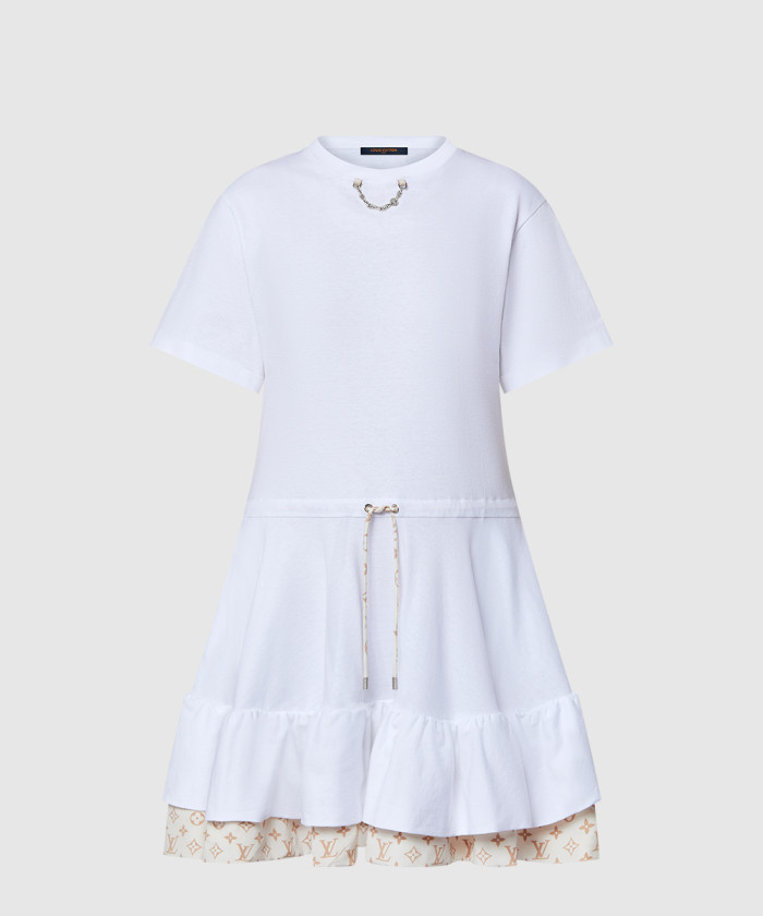 레플리카|이미테이션 louis-vuitton-루이비통모노그램-플라운스-티셔츠-드레스-1agew8