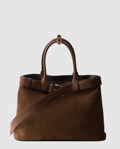 [PRADA-프라다]벨트가 달린 버클 라지 가죽 핸드백 1BA416