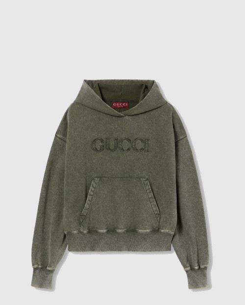 [GUCCI-구찌]자수 코튼 저지 후드 스웨트셔츠 787274