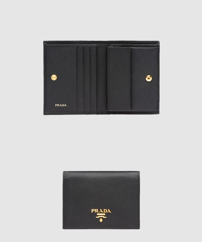 레플리카|이미테이션 prada-프라다사피아노-메탈-로고-반지갑-1m0204